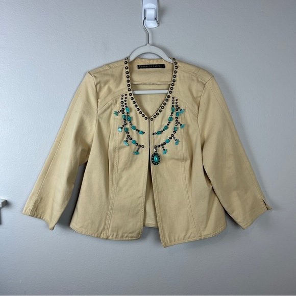 Double D Ranch Turquoise Embellished Denim Jacket - Picture 2 of 5